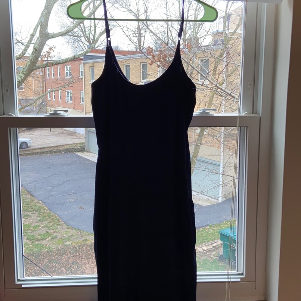 ASOS navy blue wide leg scoop neck jumpsuit